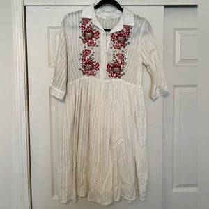 Orange Creek Embroidered Midi Dress (White) - Small